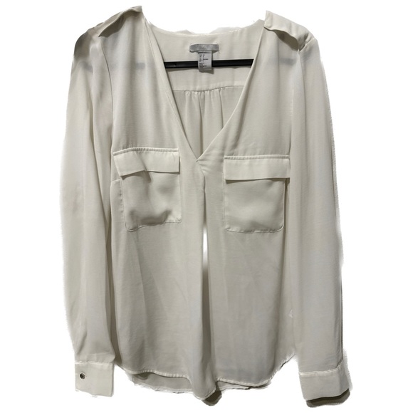 White Long Sleeve Buttoned Blouse - Picture 1 of 2